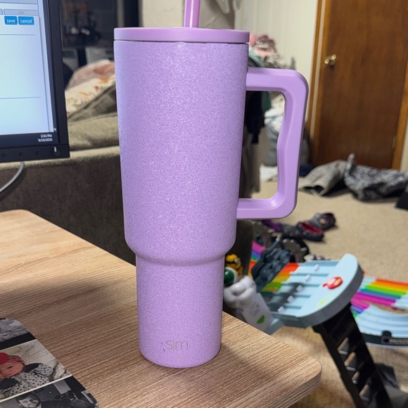 Simply Modern Purple Tumbler with Handle and Straw - Picture 1 of 3